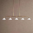Theron Glass Linear Chandelier - 60"MilkBrassVChandelier