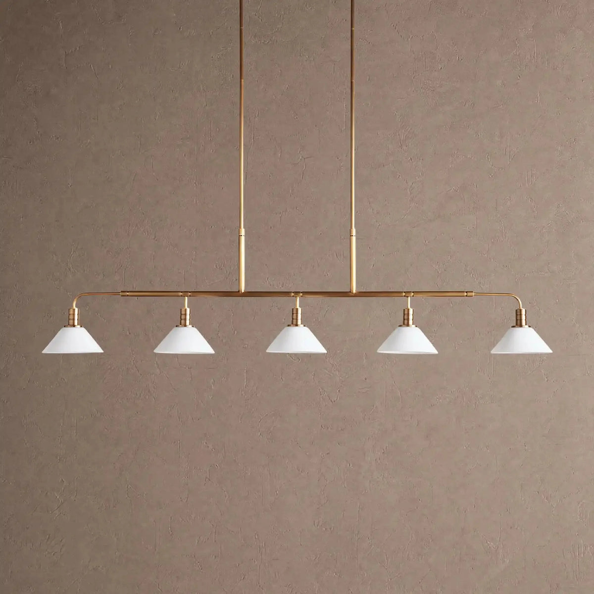 Theron Glass Linear Chandelier - 60"MilkBrassVChandelier