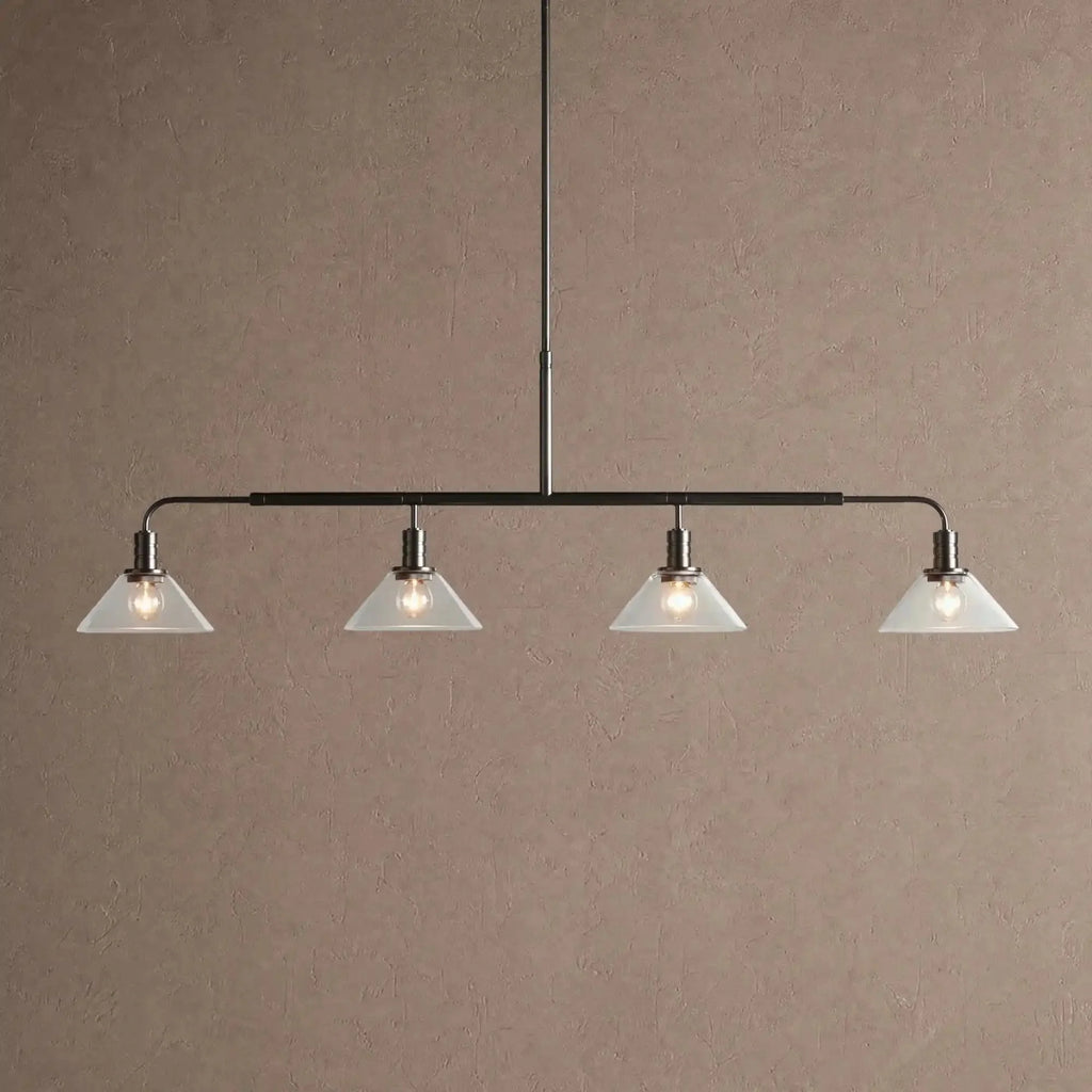 Theron Glass Linear Chandelier - 50"ClearBlackVChandelier