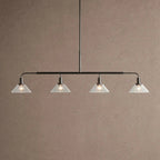 Theron Glass Linear Chandelier - 50"ClearBlackVChandelier