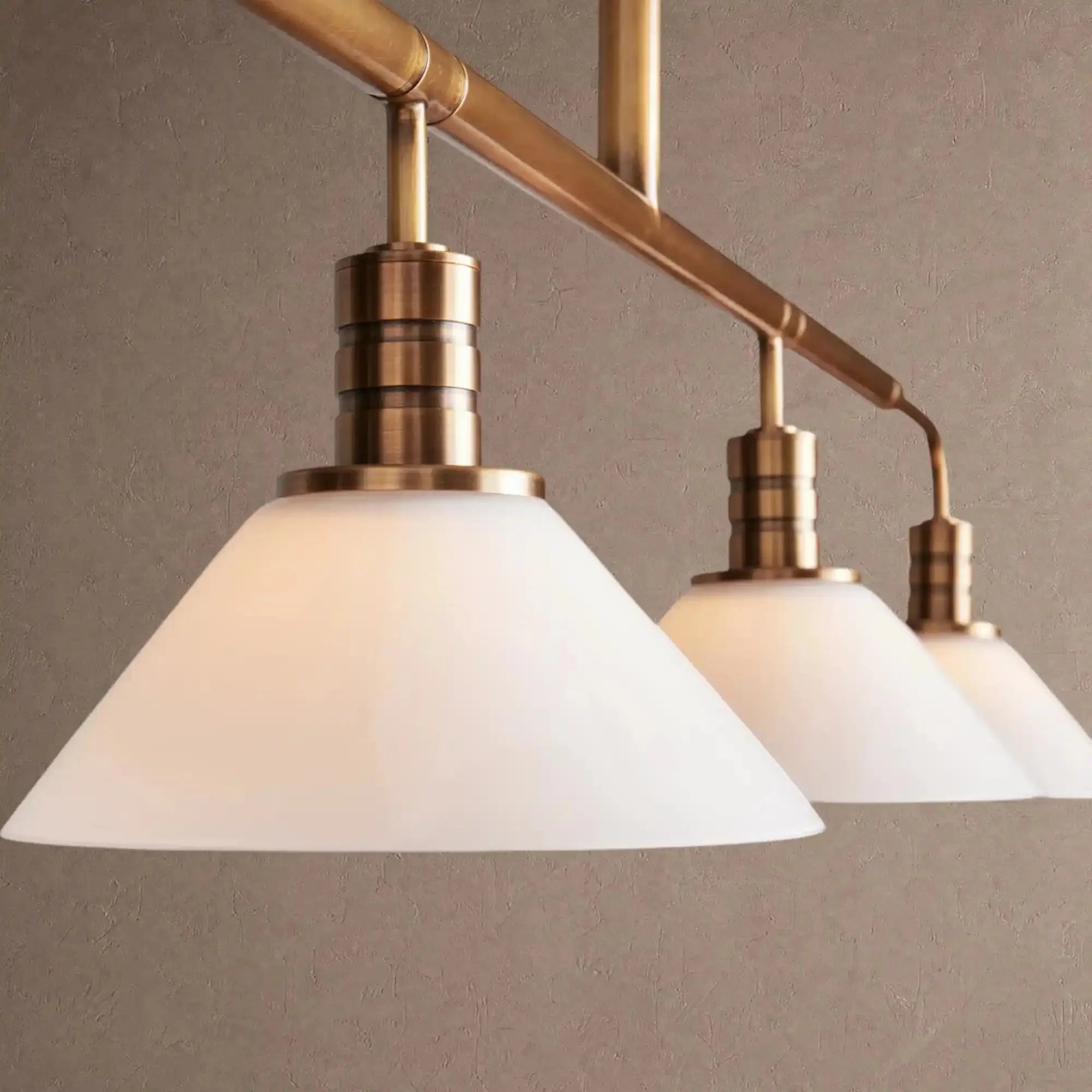 Theron Glass Linear Chandelier - 60"MilkBrassVChandelier