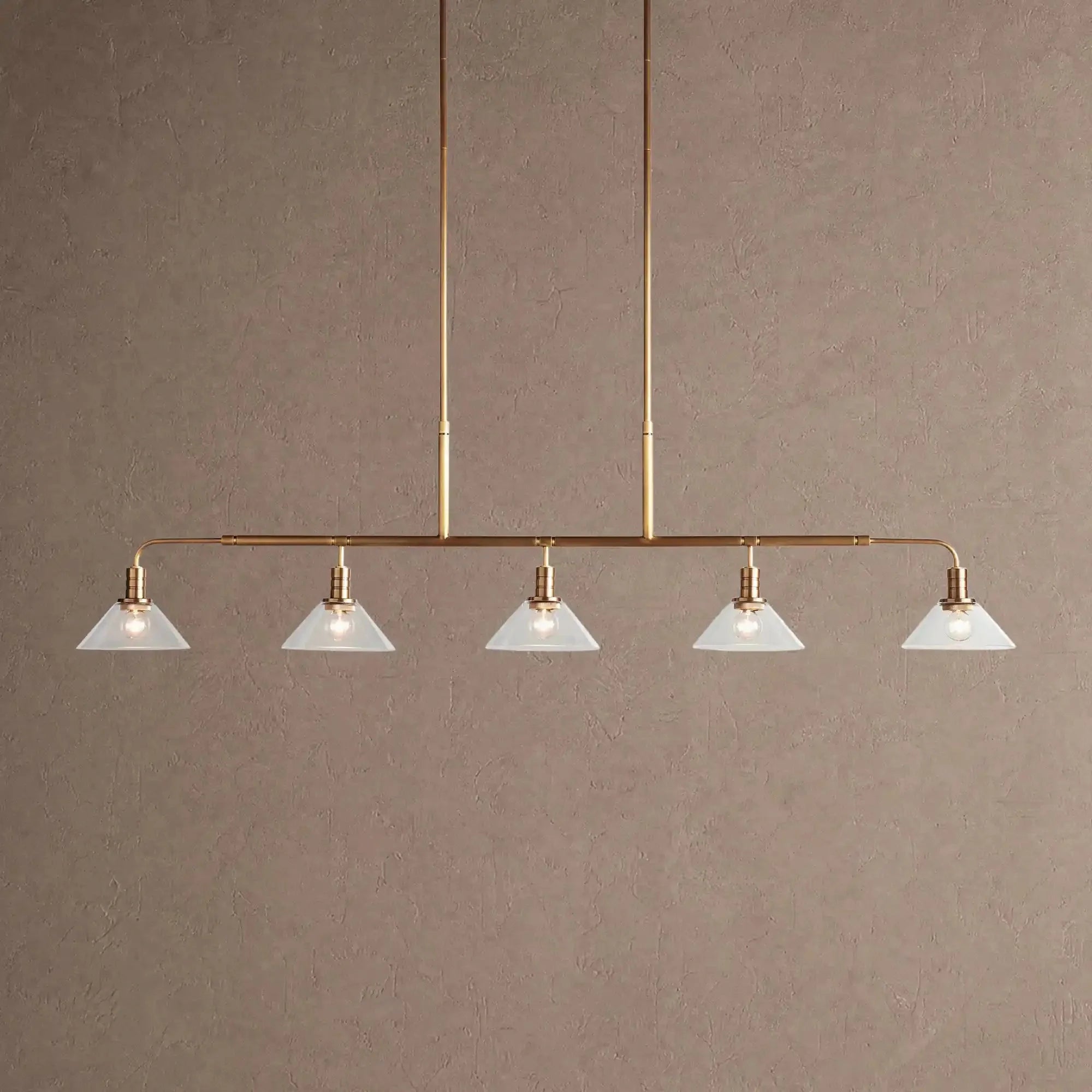 Theron Glass Linear Chandelier - 60"ClearBrassVChandelier