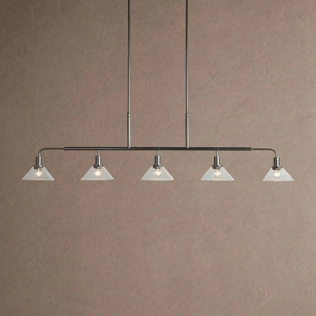 Theron Glass Linear Chandelier - 60"ClearBlackVChandelier