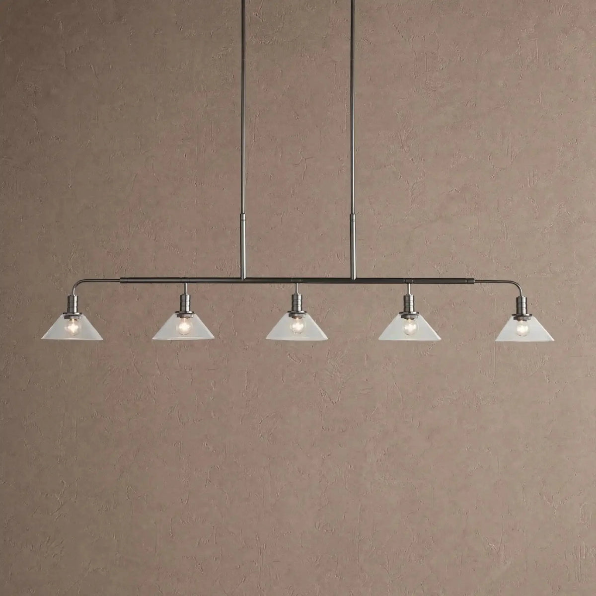 Theron Glass Linear Chandelier - 60"ClearBlackVChandelier