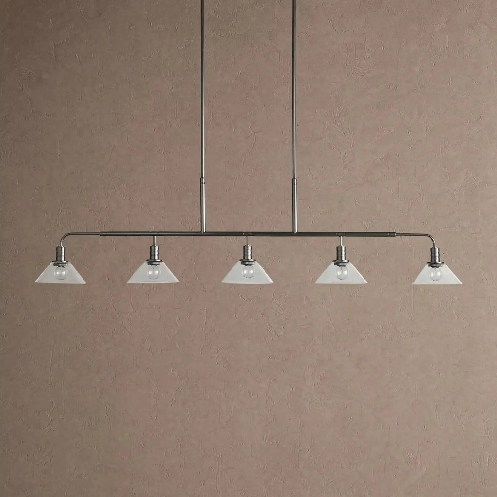 Theron Glass Linear Chandelier - 60"ClearBlackVChandelier