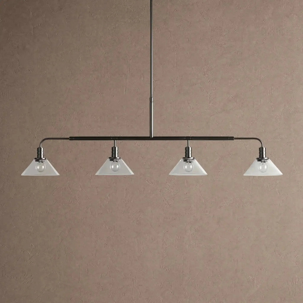 Theron Glass Linear Chandelier - 50"ClearBlackVChandelier