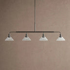 Theron Glass Linear Chandelier - 50"ClearBlackVChandelier