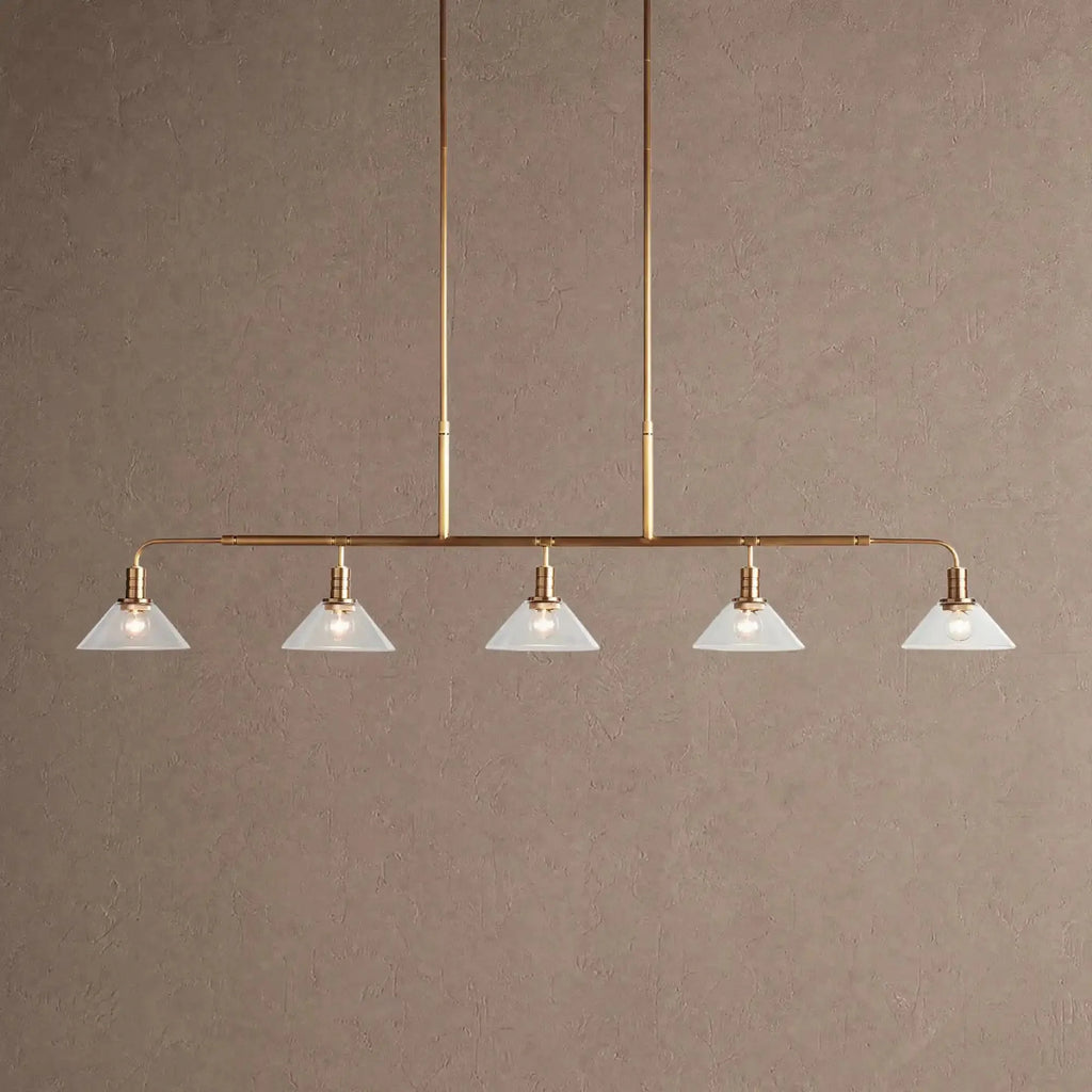 Theron Glass Linear Chandelier - 60"ClearBrassVChandelier