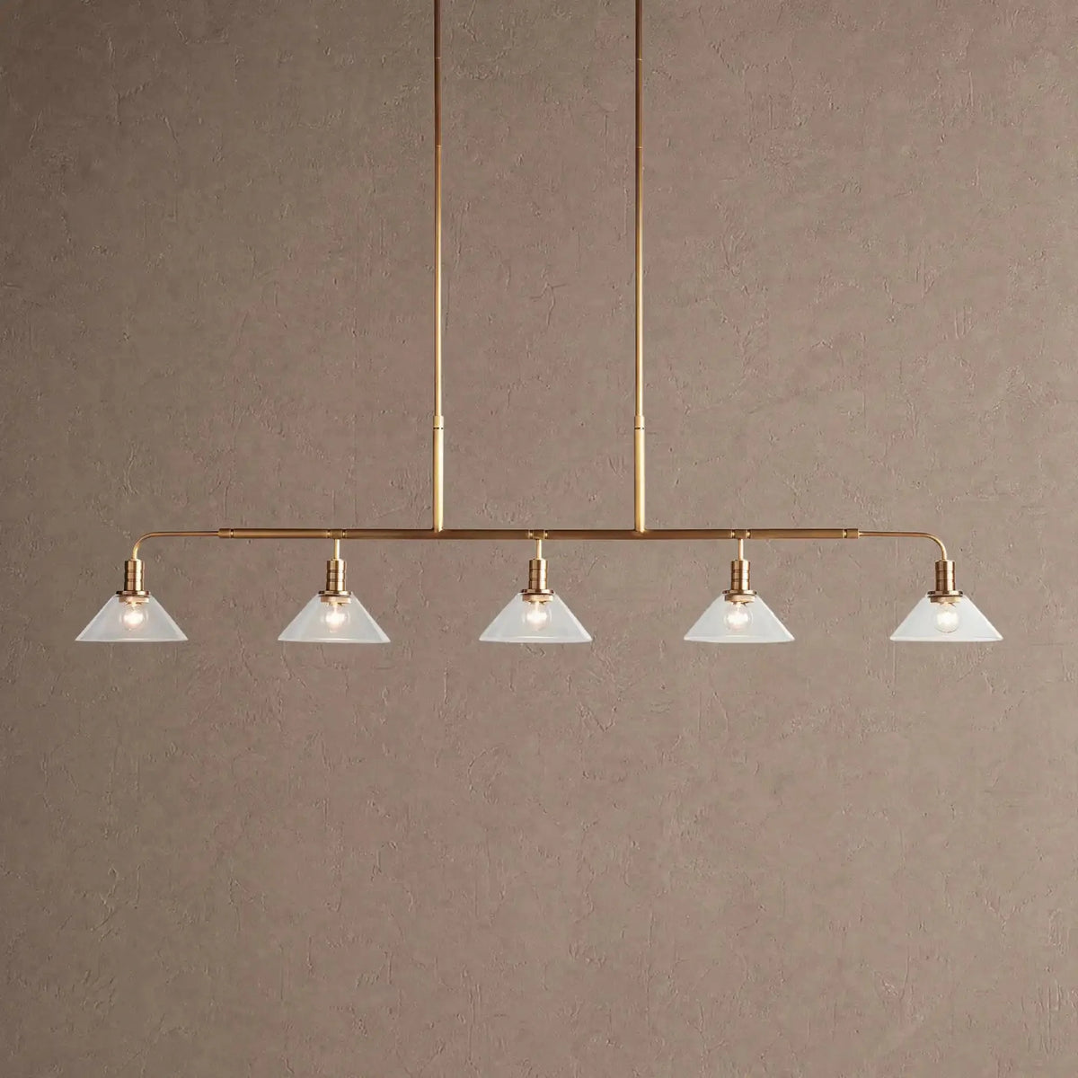 Theron Glass Linear Chandelier - 60"ClearBrassVChandelier