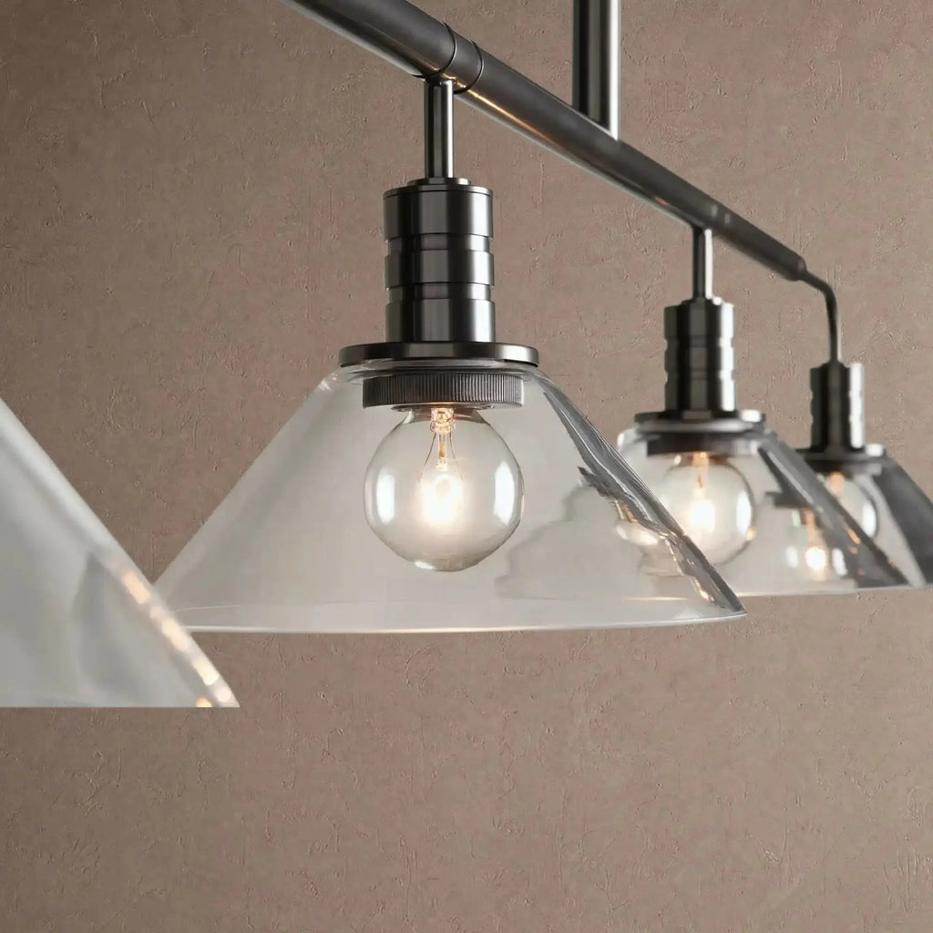 Theron Glass Linear Chandelier - 60"MilkBrassVChandelier