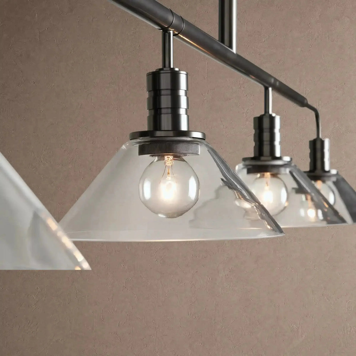 Theron Glass Linear Chandelier - 60"MilkBrassVChandelier