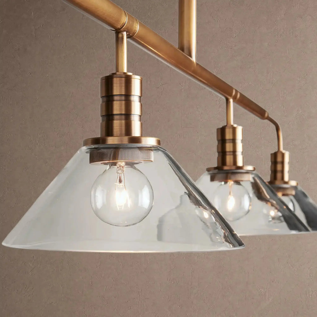 Theron Glass Linear Chandelier - 60"MilkBrassVChandelier