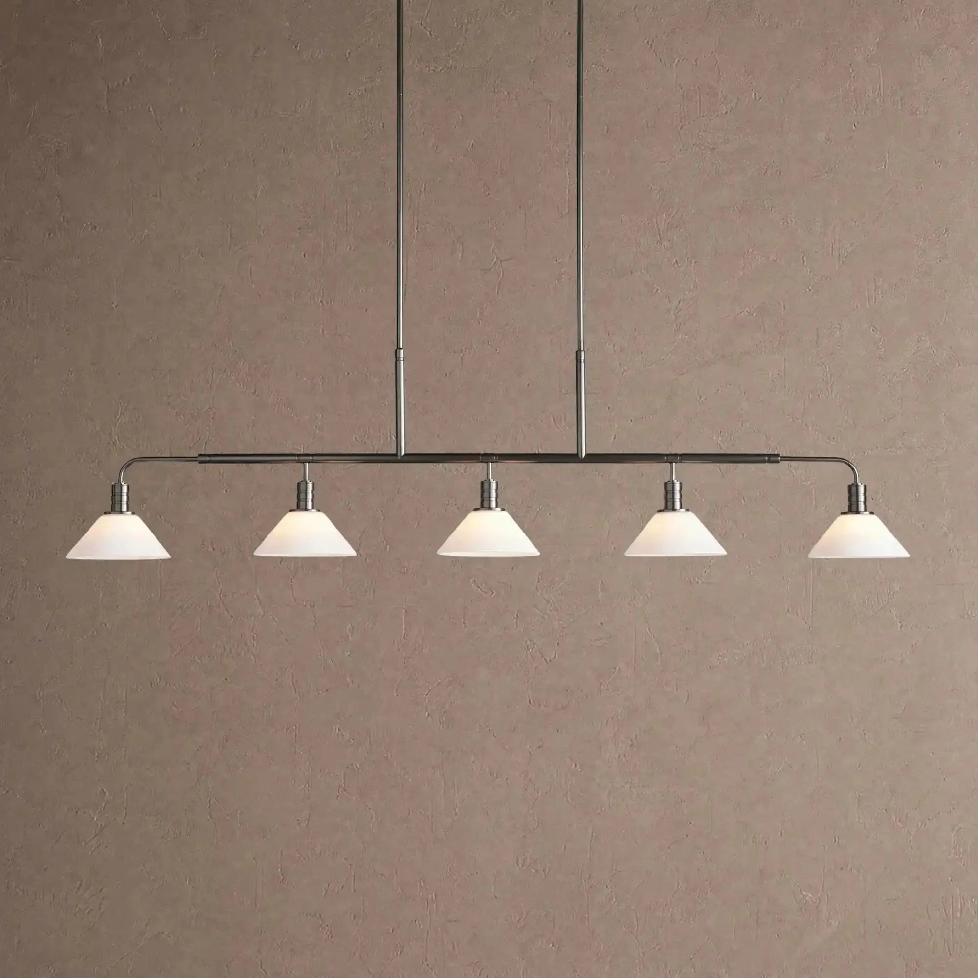Theron Glass Linear Chandelier - 60"MilkBlackVChandelier