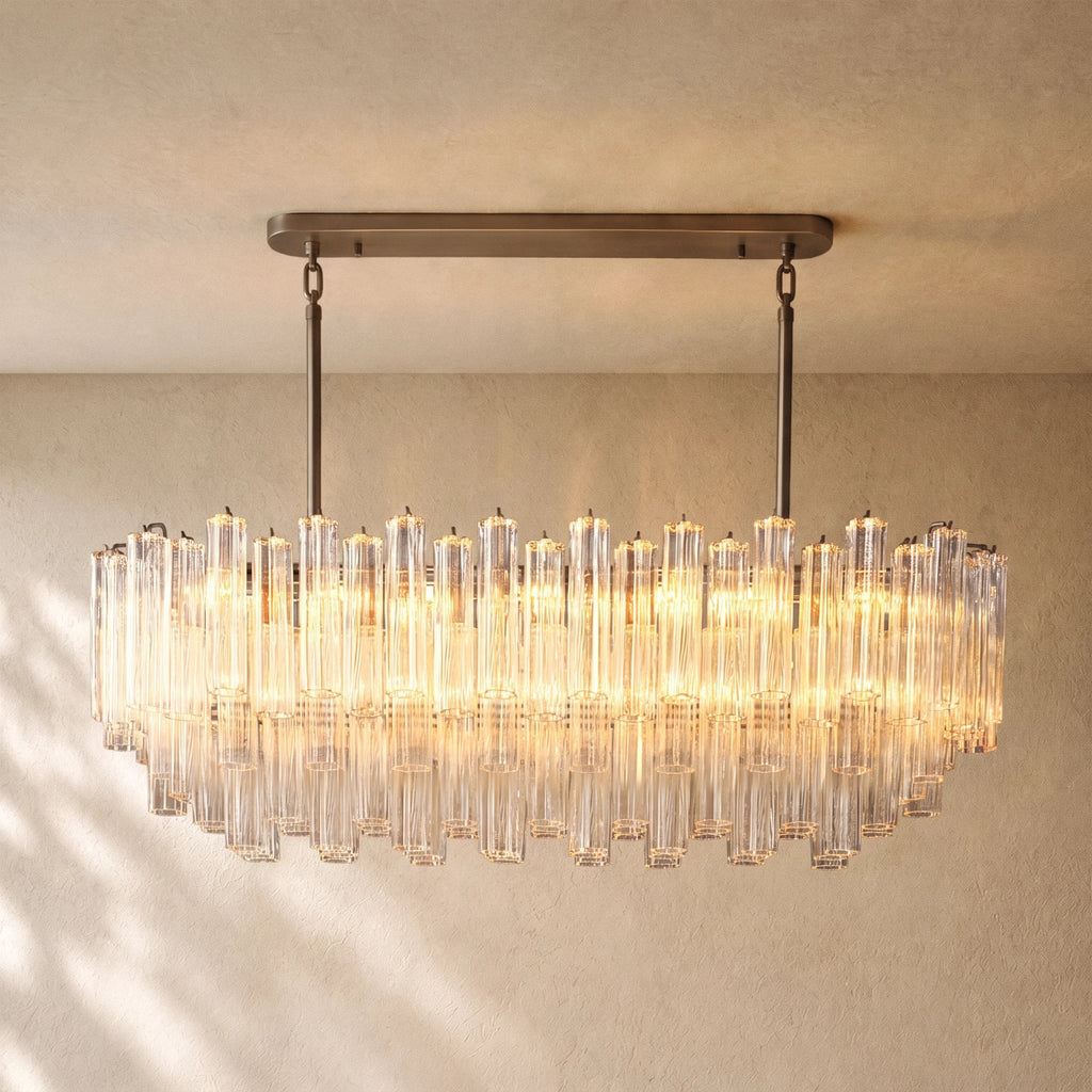 Tronchi Clear Glass Linear Chandelier
