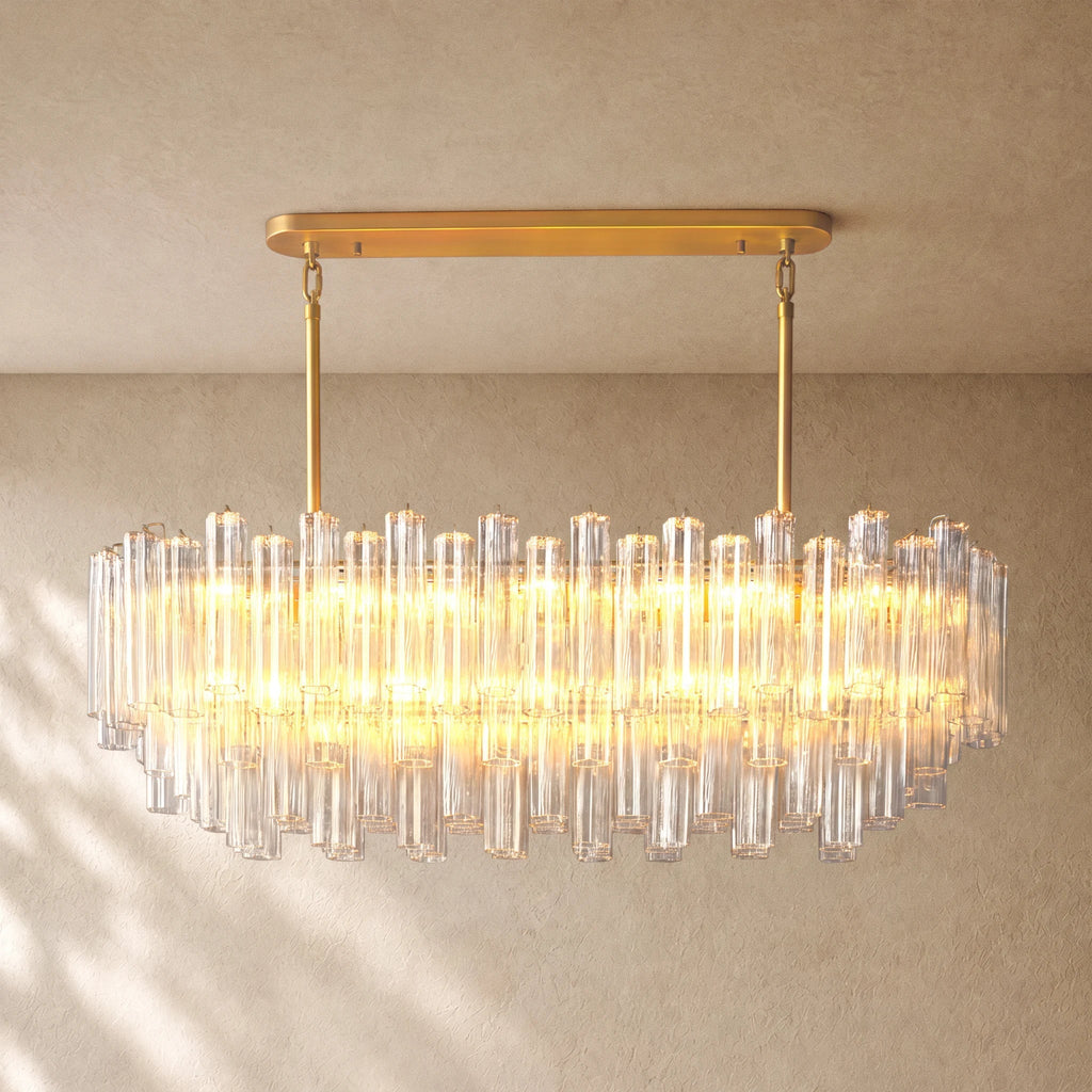 Tronchi Clear Glass Linear Chandelier