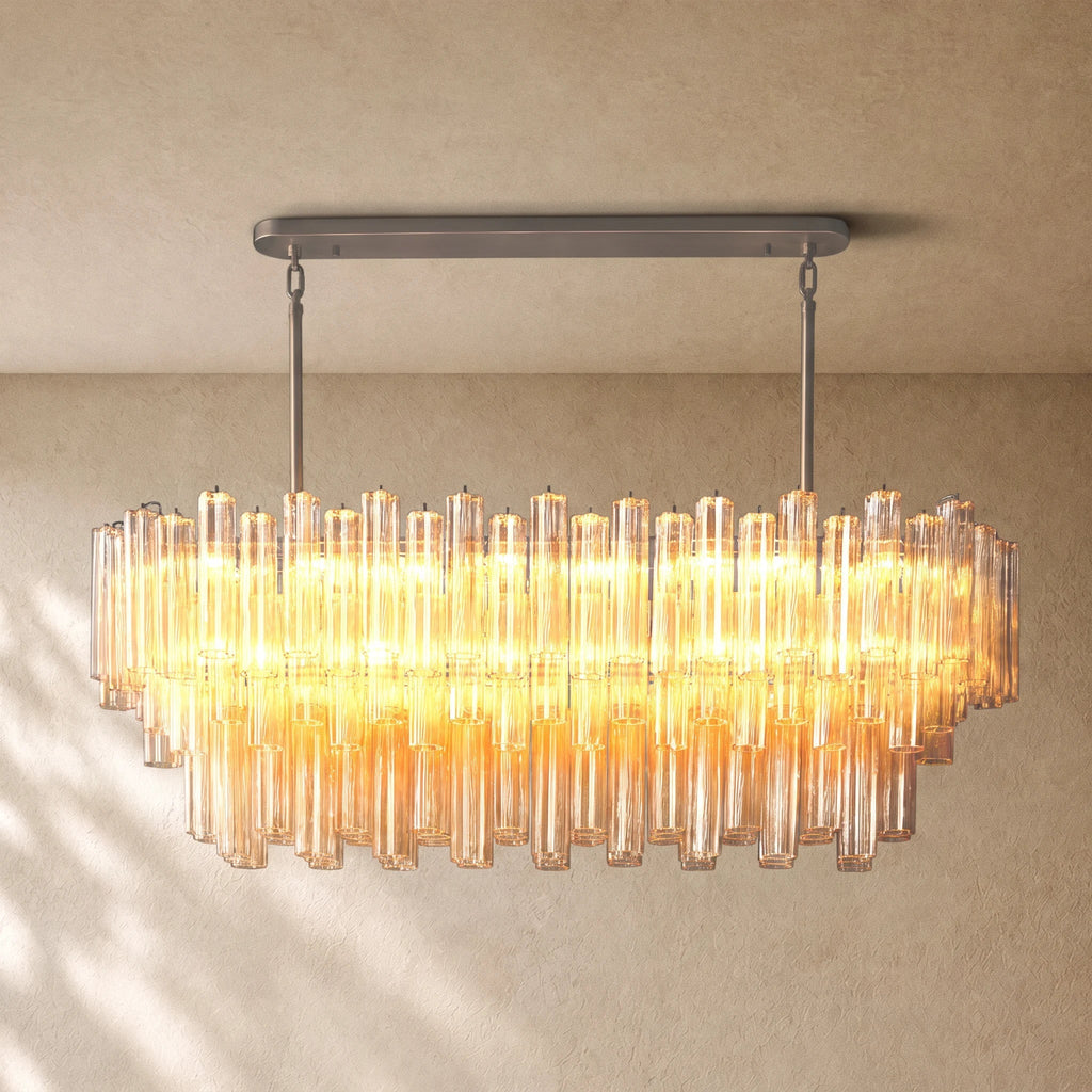 Tronchi Clear Glass Linear Chandelier
