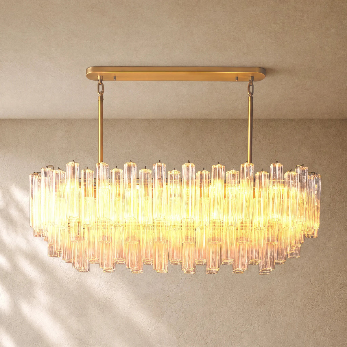 Tronchi Clear Glass Linear Chandelier