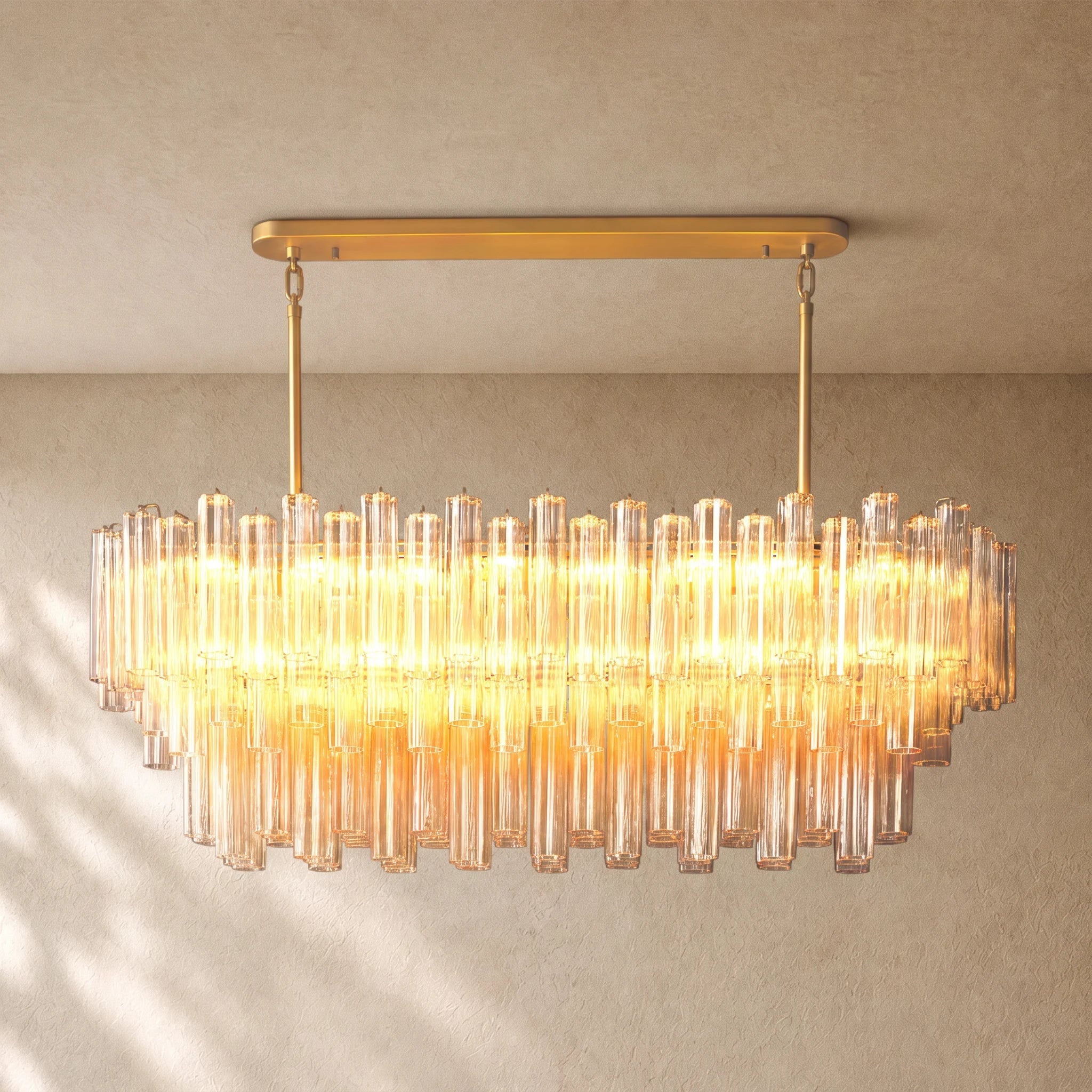 Tronchi Clear Glass Linear Chandelier