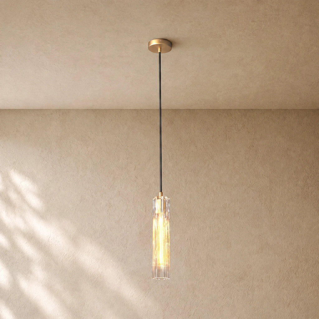 Tronchi Clear Glass Pendant in Bronze  - VChandelier