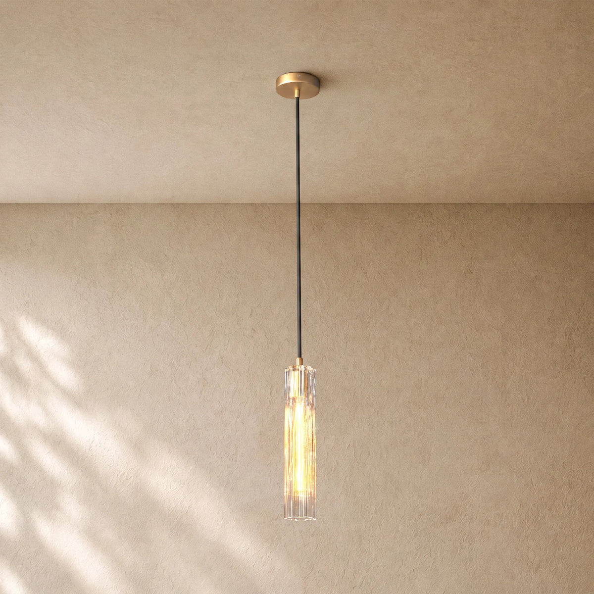 Tronchi Clear Glass Pendant in Bronze  - VChandelier