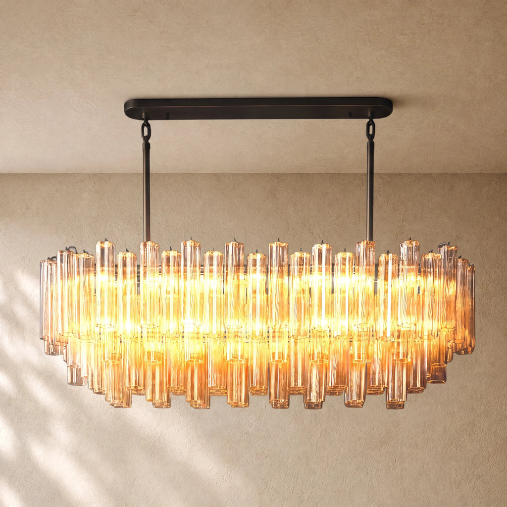 Tronchi Clear Glass Linear Chandelier
