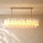 Tronchi Smoke Glass Linear Chandelier in Bronze