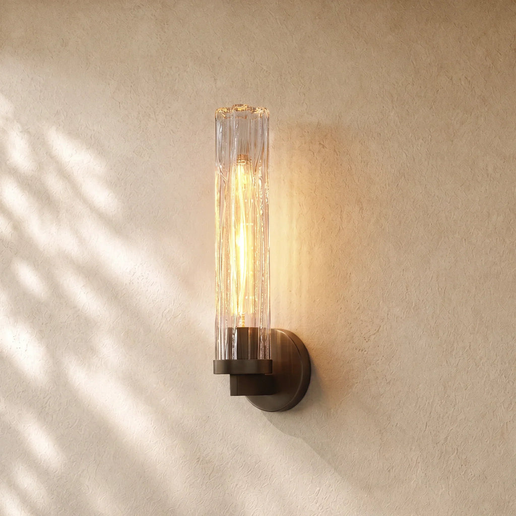 Tronchi Clear Glass Sconce in Bronze - VChandelier