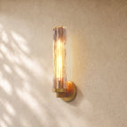 Tronchi Smoke Glass Sconce in Lacquered Burnished Brass - VChandelier