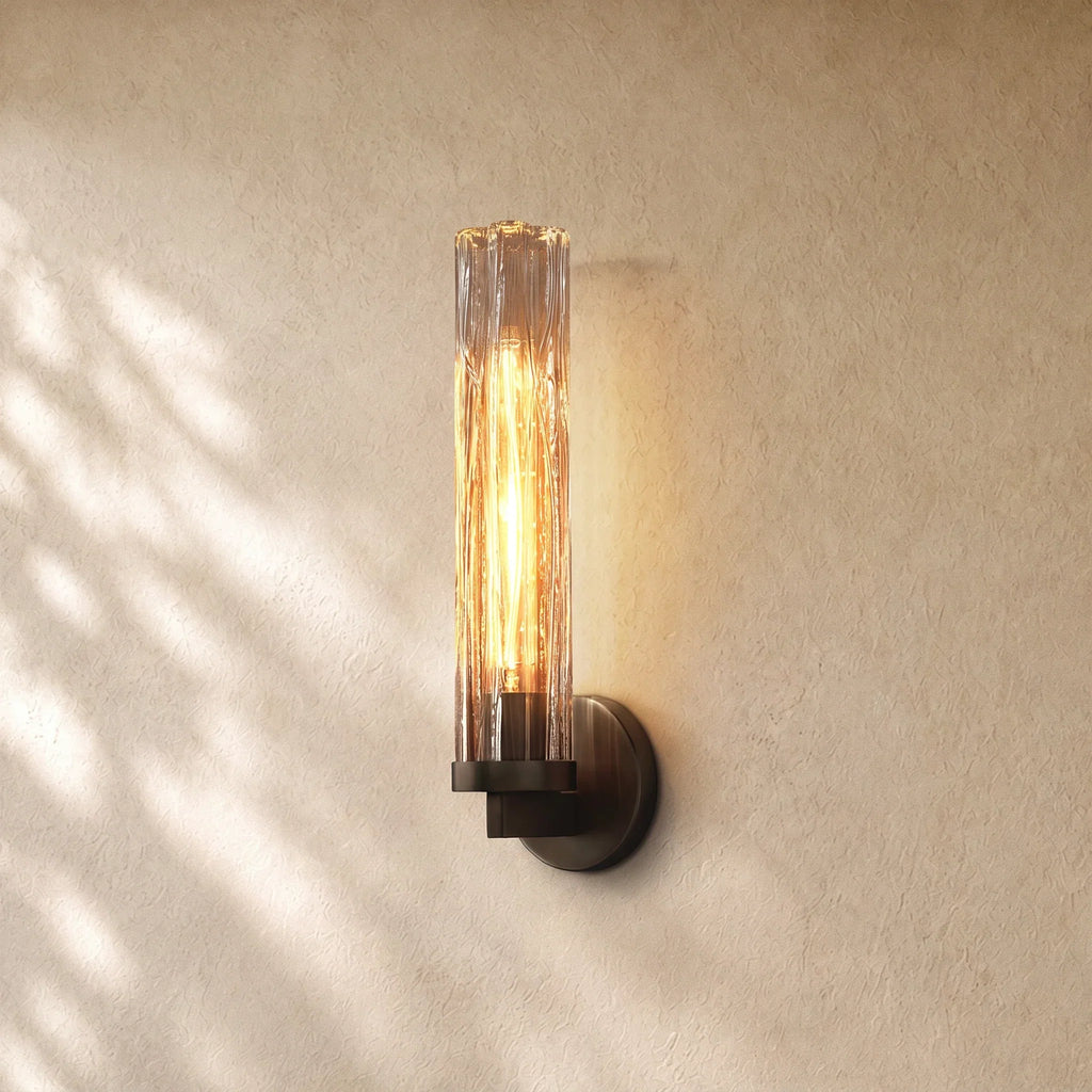 Tronchi Smoke Glass Sconce in Bronze - VChandelier