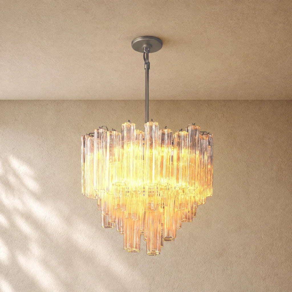 Tronchy Glass Round Chandelier in Bronze