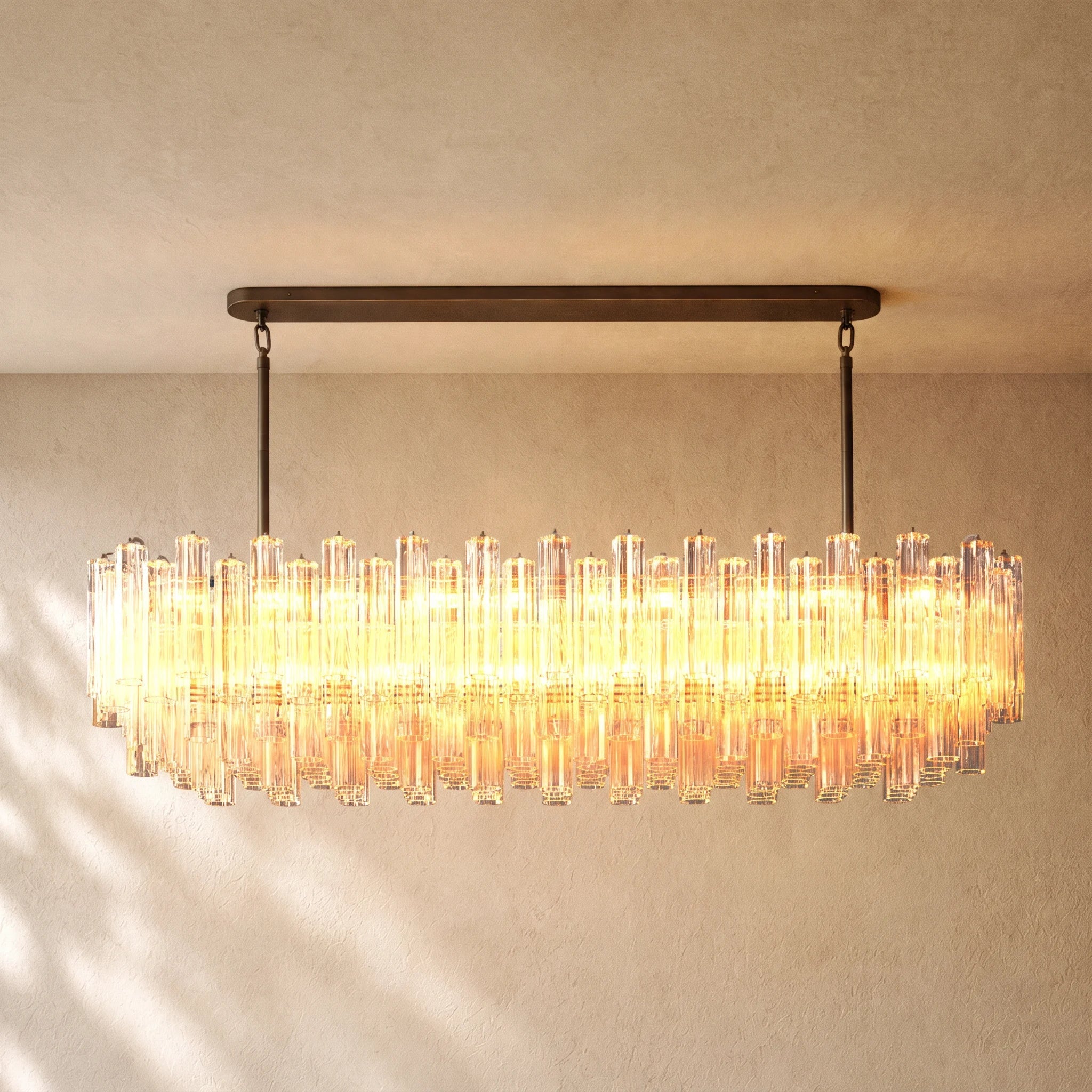 Tronchi Clear Glass Linear Chandelier