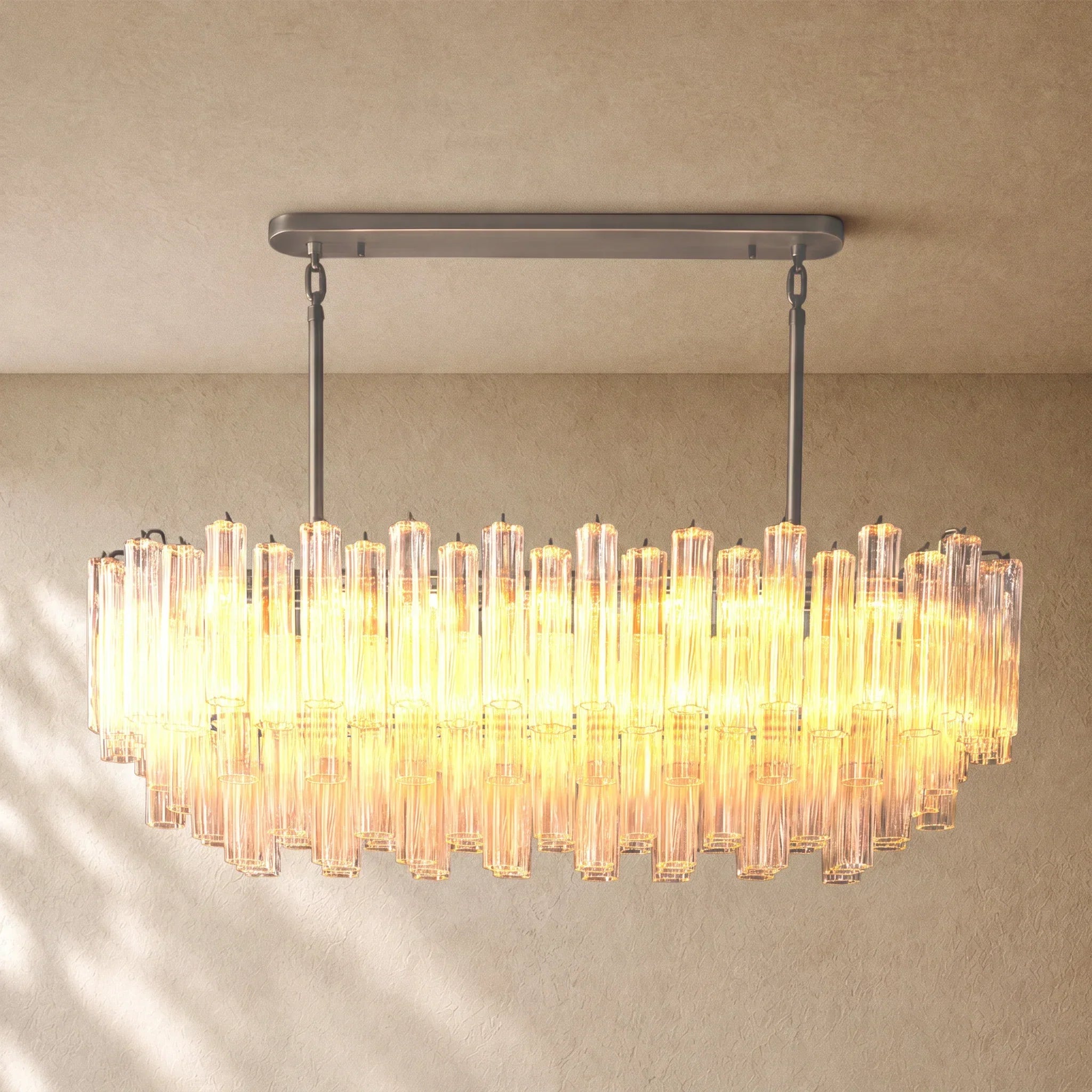 Tronchi Clear Glass Linear Chandelier