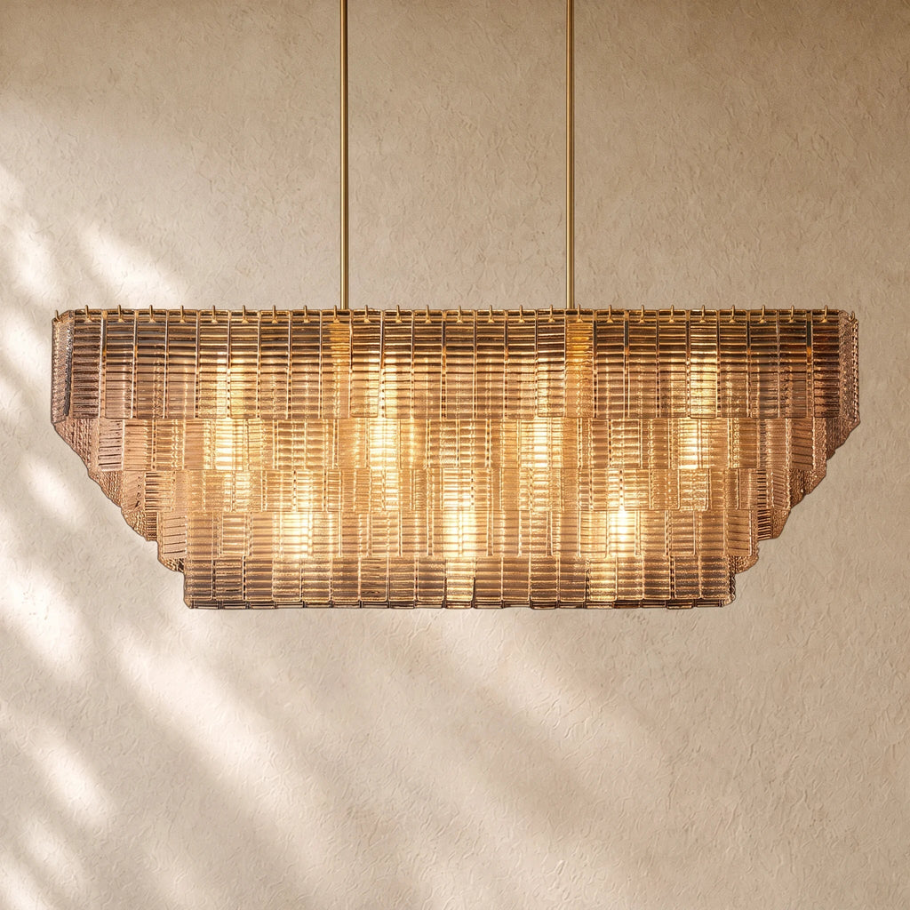 Sirena Glass Rectangular Chandelier