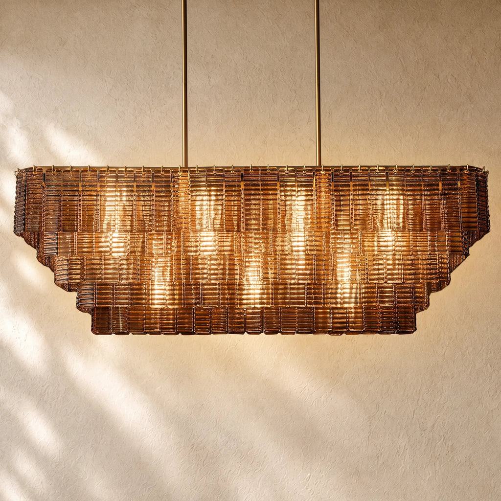 Sirena Glass Rectangular Chandelier