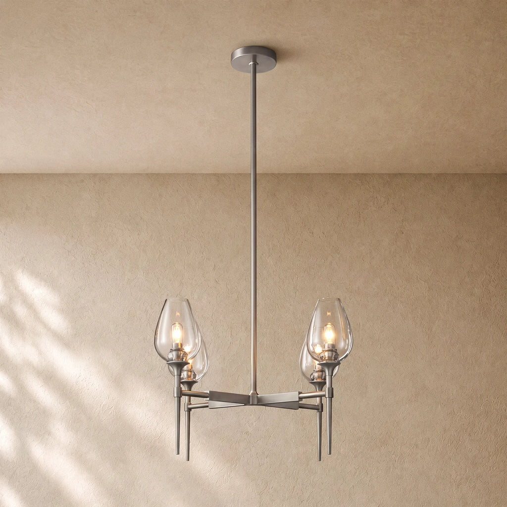 Tulipa Round Chandelier in Satin Nickel - VChandelier
