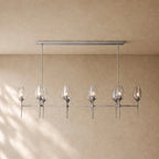 Tulipa Linear Chandelier in Satin Nickel - VChandelier