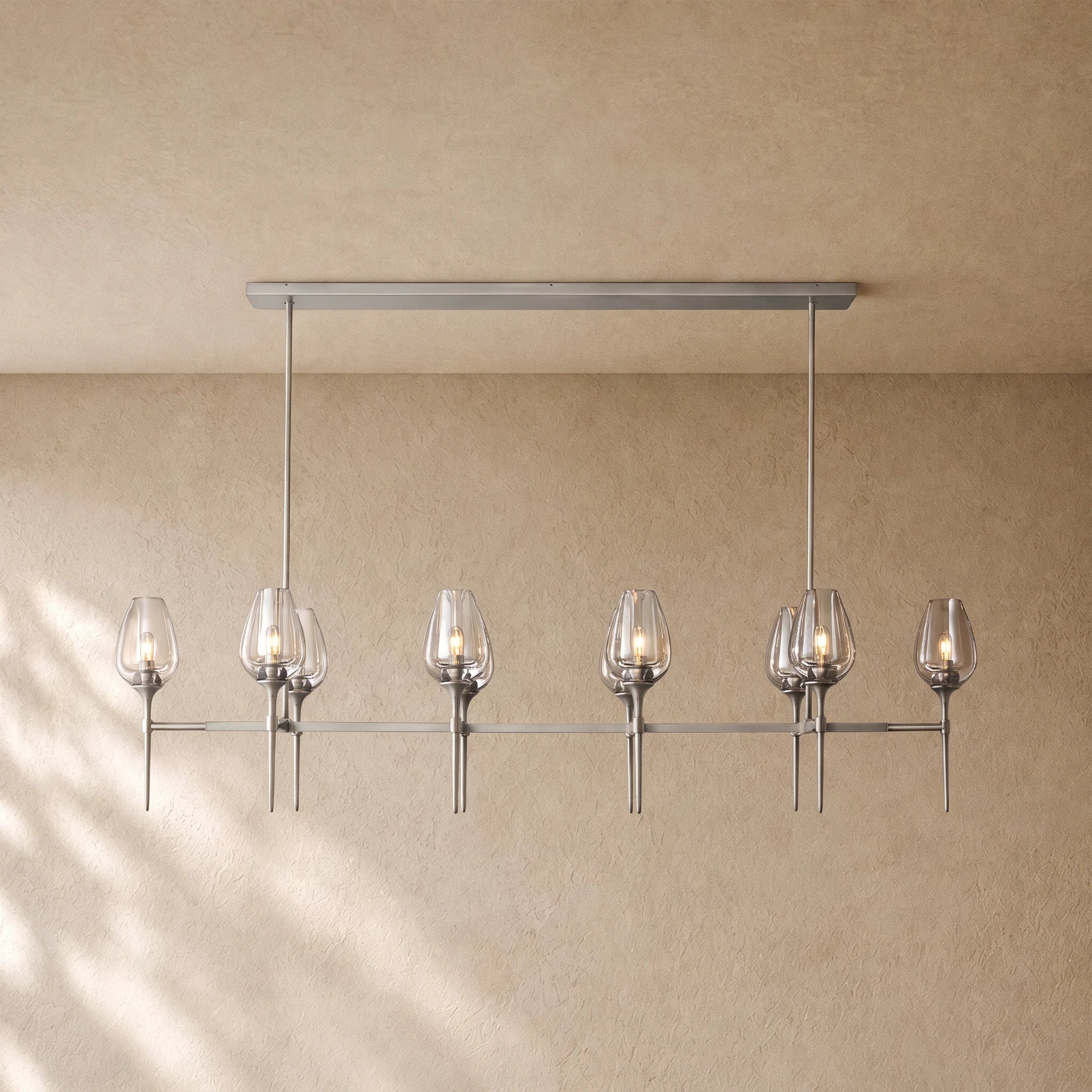 Tulipa Linear Chandelier in Satin Nickel - VChandelier