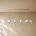 Tulipa Linear Chandelier in Natural Brass - VChandelier