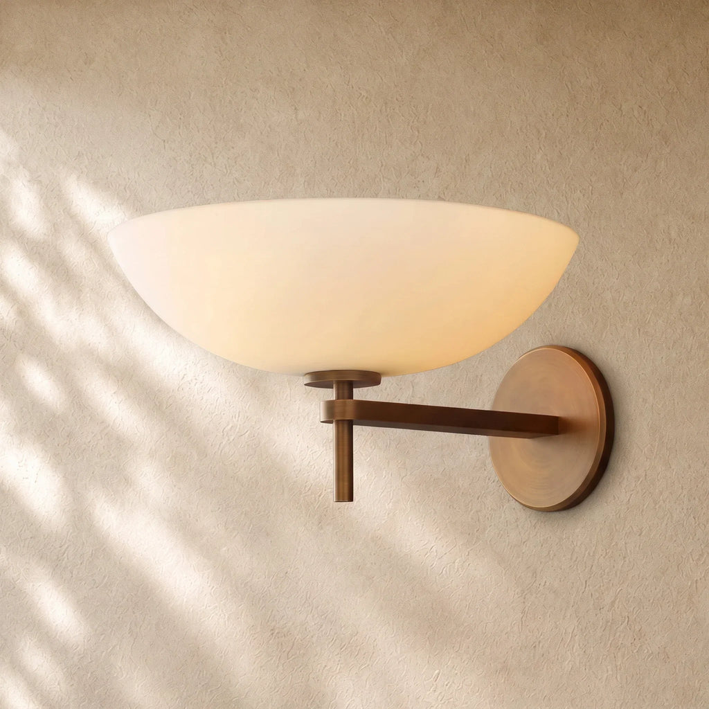 Vernat Porcelain Wall Sconce in Vintage Brass - VChandelier