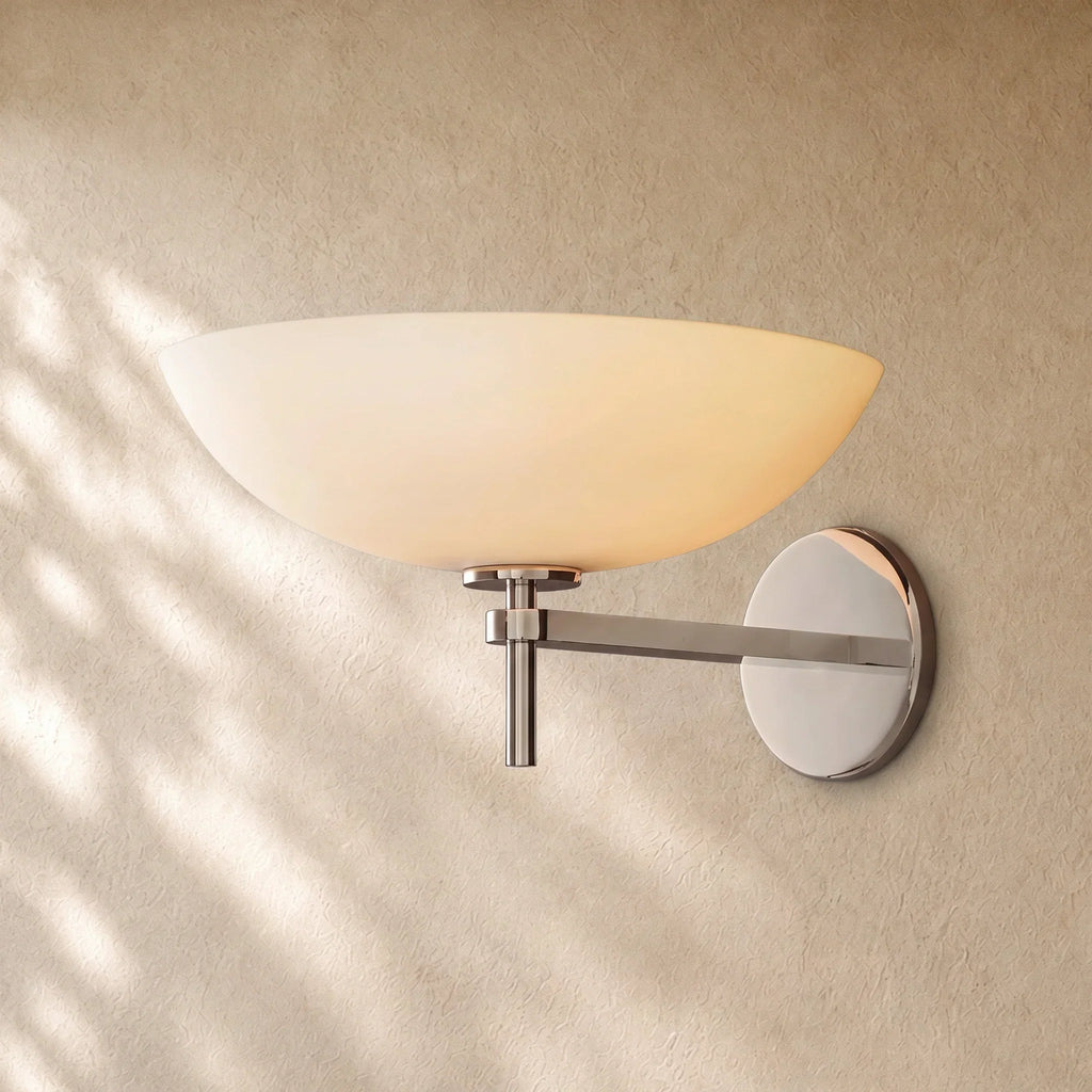 Vernat Porcelain Wall Sconce in Polished Nickel - VChandelier