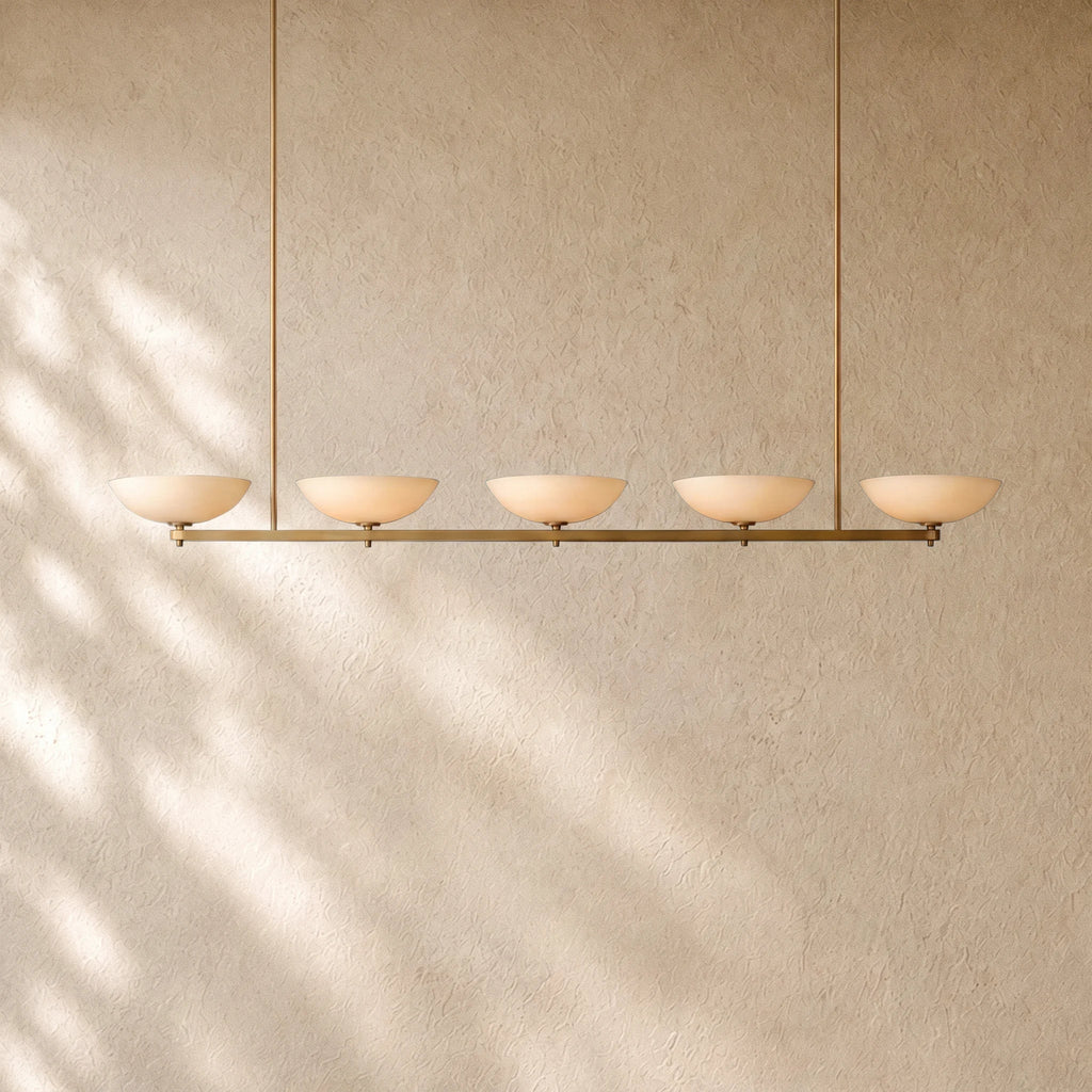 Vernat Linear Chandelier in Vintage Brass