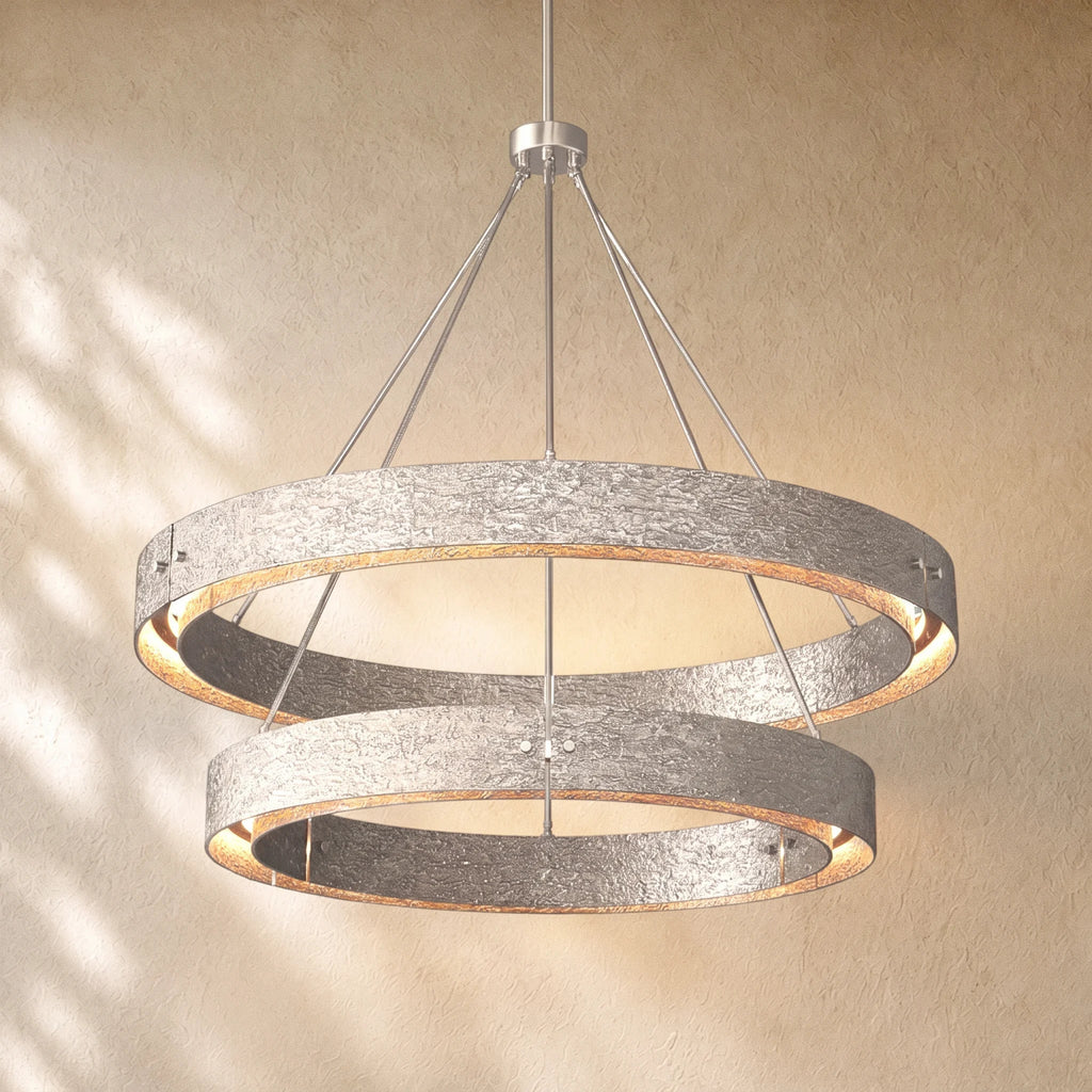 Vouvray Two-Tier Round Chandelier in Pewter - VChandelier